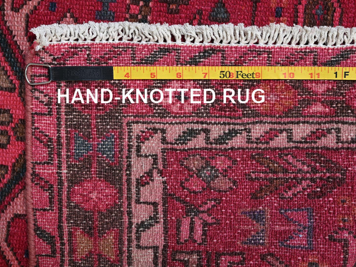 2'10" x 9'8" Vintage Hand Knotted Pink Wool Runner Oriental Rug - MOA1022227