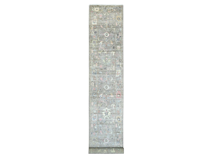 2'10" x 19'7" New Hand Knotted Brown Wool Runner Oriental Rug - MOA10222283