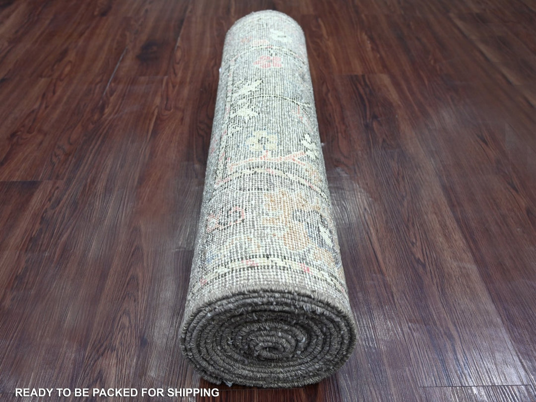 2'10" x 19'7" New Hand Knotted Brown Wool Runner Oriental Rug - MOA10222283