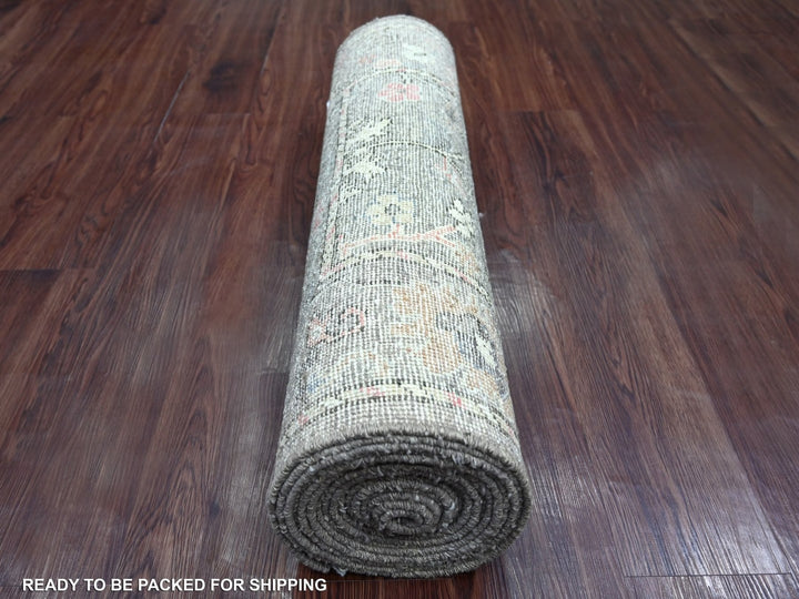 2'10" x 19'7" New Hand Knotted Brown Wool Runner Oriental Rug - MOA10222283