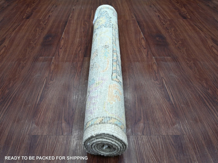 3'0" x 6'0" New Hand Knotted Grey Wool Runner Oriental Rug - MOA10222286