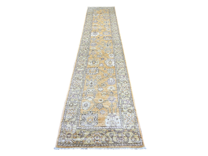 2'8" x 13'6" New Hand Knotted Brown Wool Runner Oriental Rug - MOA10222287