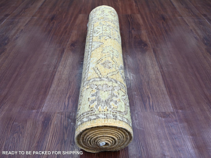 2'8" x 13'6" New Hand Knotted Brown Wool Runner Oriental Rug - MOA10222287