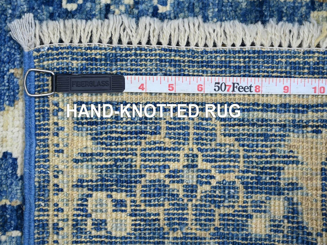 2'8" x 18'11" New Hand Knotted Blue Wool Runner Oriental Rug - MOA10222289