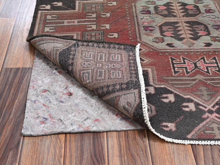 3'3" x 8'7" Vintage Hand Knotted Brown Wool Runner Oriental Rug - MOA1022228