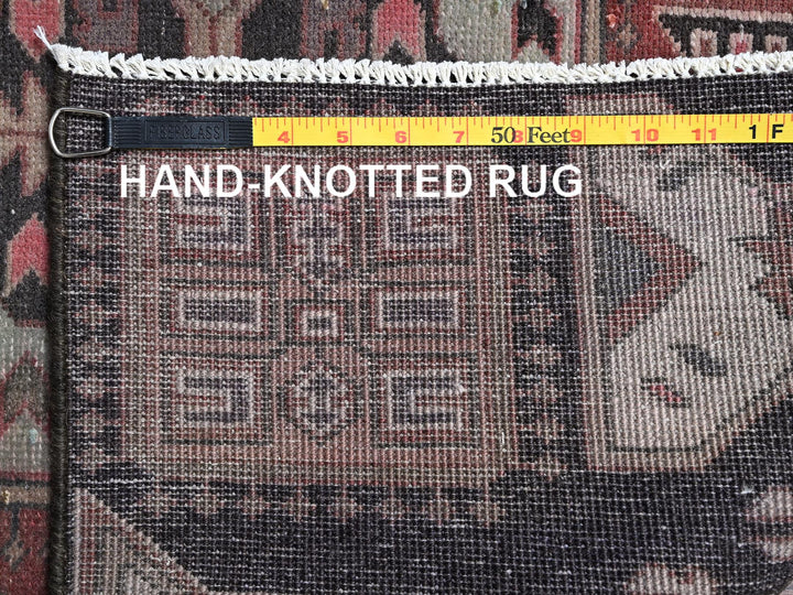 3'3" x 8'7" Vintage Hand Knotted Brown Wool Runner Oriental Rug - MOA1022228