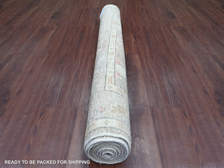 4'0" x 9'8" New Hand Knotted Grey Wool Runner Oriental Rug - MOA10222293