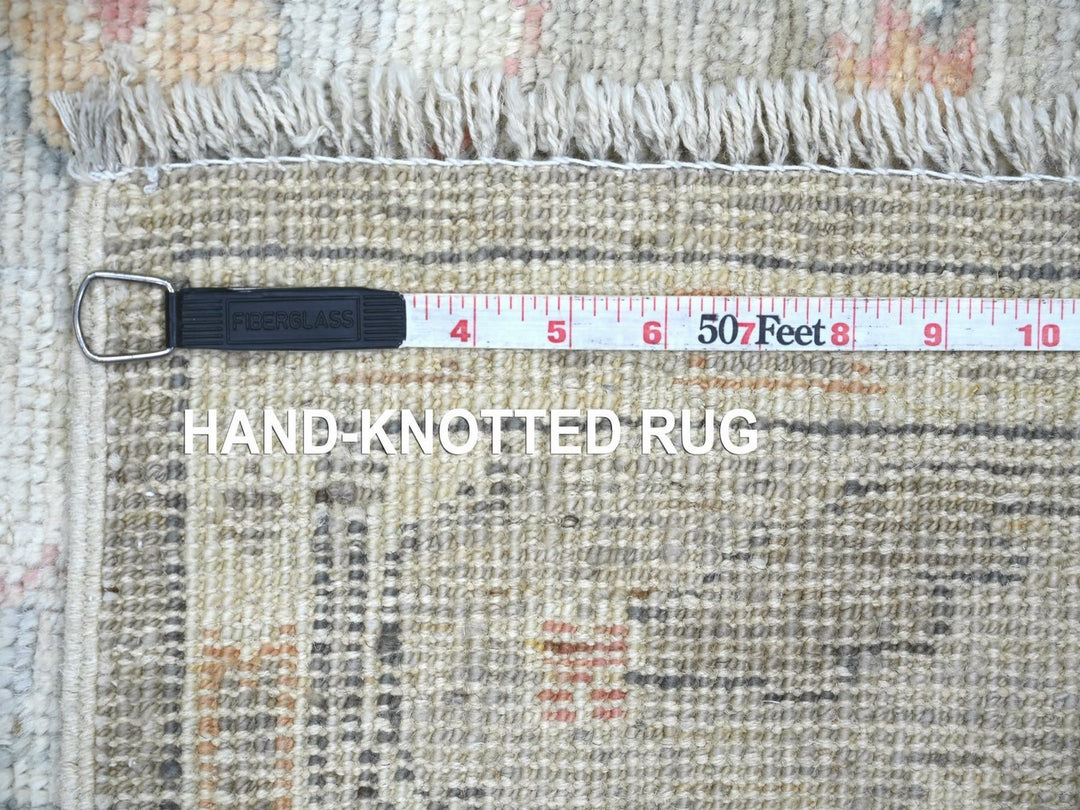 4'0" x 9'8" New Hand Knotted Grey Wool Runner Oriental Rug - MOA10222293