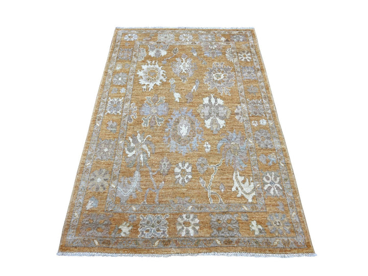 4'2" x 6'0" New Hand Knotted Brown Wool Rectangle Oriental Rug - MOA10222294