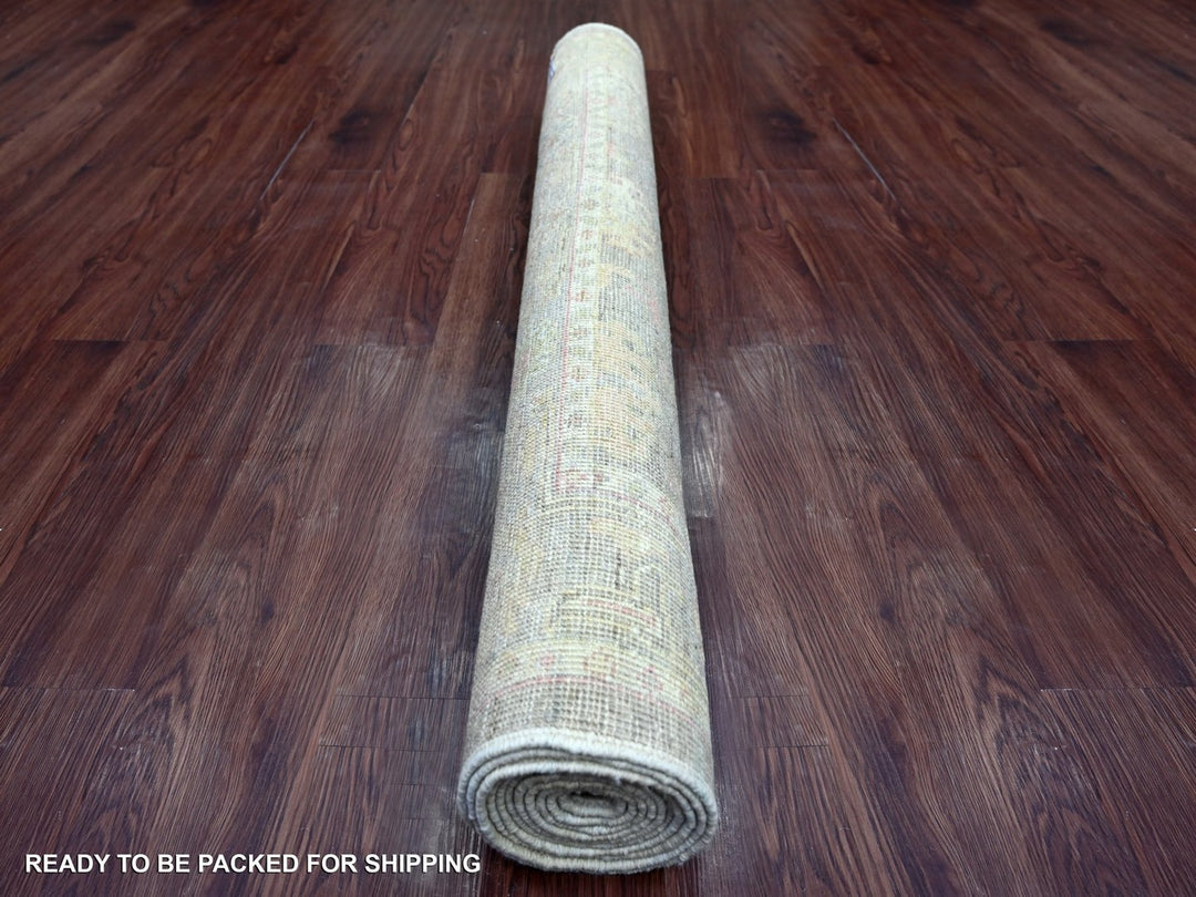 4'2" x 10'0" New Hand Knotted Brown Wool Runner Oriental Rug - MOA10222296