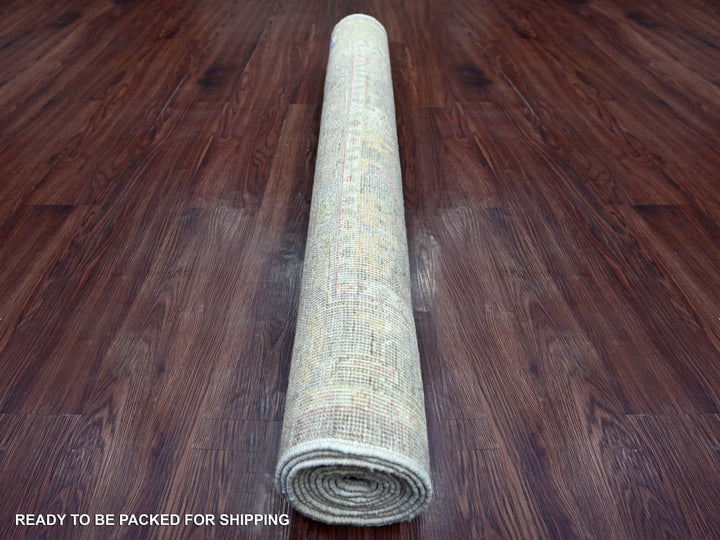 4'2" x 10'0" New Hand Knotted Brown Wool Runner Oriental Rug - MOA10222296