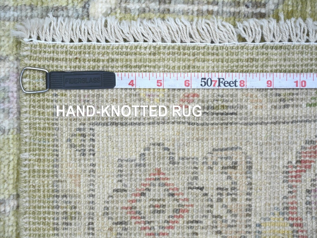 4'2" x 6'0" New Hand Knotted Green Wool Rectangle Oriental Rug - MOA10222297