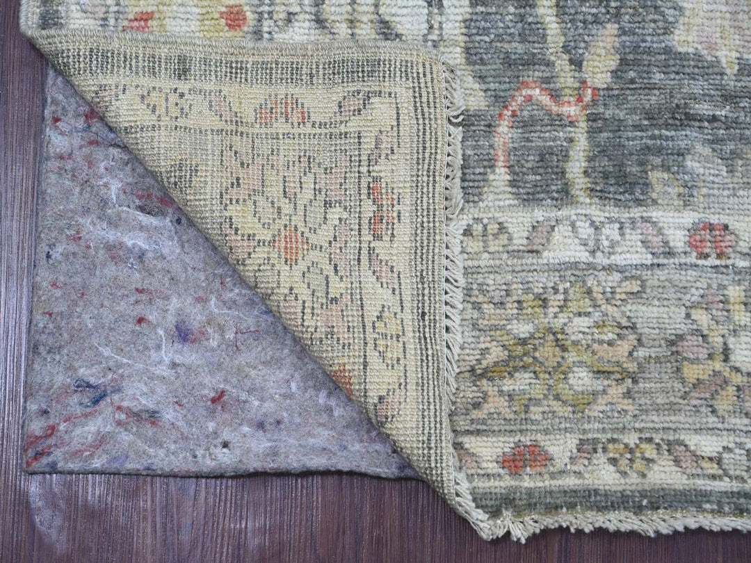 3'10" x 6'3" New Hand Knotted Grey Wool Rectangle Oriental Rug - MOA10222298