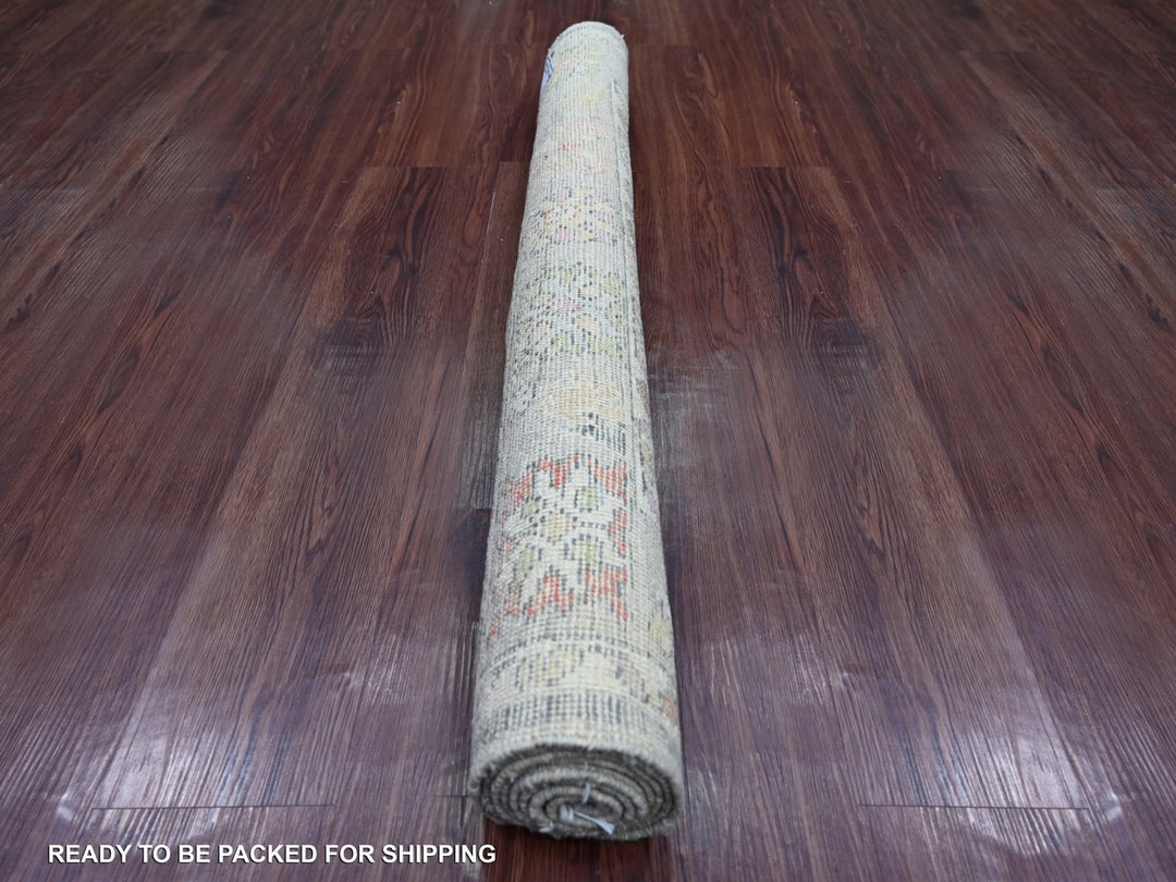 3'10" x 6'3" New Hand Knotted Grey Wool Rectangle Oriental Rug - MOA10222298