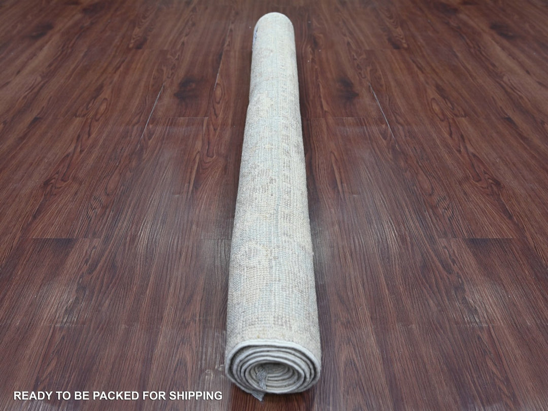 4'0" x 5'10" New Hand Knotted Ivory Wool Rectangle Oriental Rug - MOA10222299