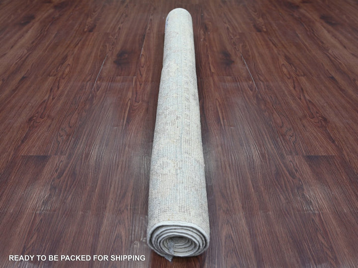 4'0" x 5'10" New Hand Knotted Ivory Wool Rectangle Oriental Rug - MOA10222299