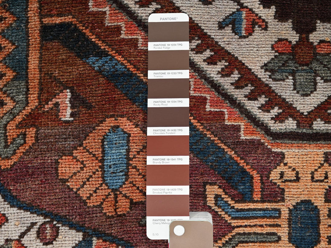 3'1" x 9'0" Vintage Hand Knotted Ivory Wool Runner Oriental Rug - MOA1022229