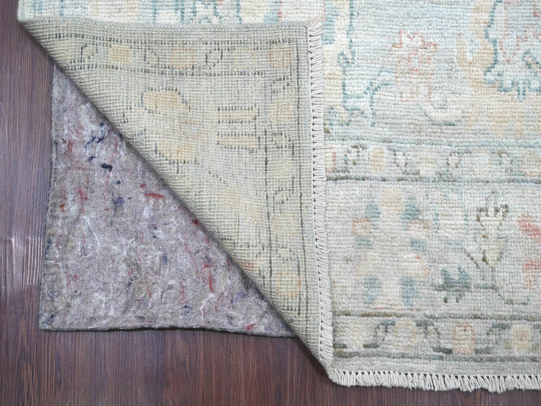 3'11" x 11'10" New Hand Knotted Blue Wool Runner Oriental Rug - MOA10222300
