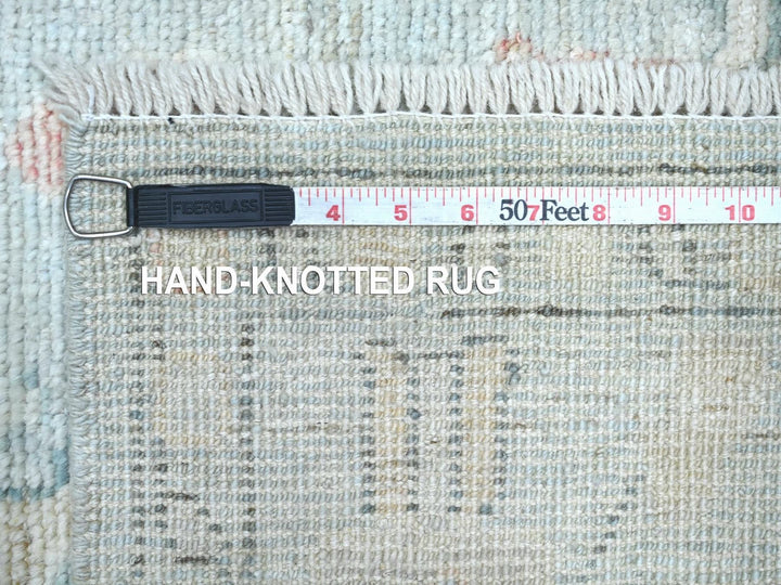 3'11" x 11'10" New Hand Knotted Blue Wool Runner Oriental Rug - MOA10222300