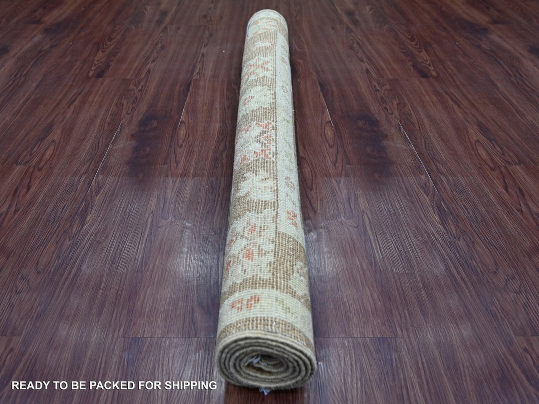 4'1" x 6'2" New Hand Knotted Brown Wool Rectangle Oriental Rug - MOA10222301
