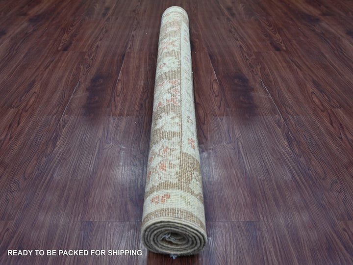 4'1" x 6'2" New Hand Knotted Brown Wool Rectangle Oriental Rug - MOA10222301