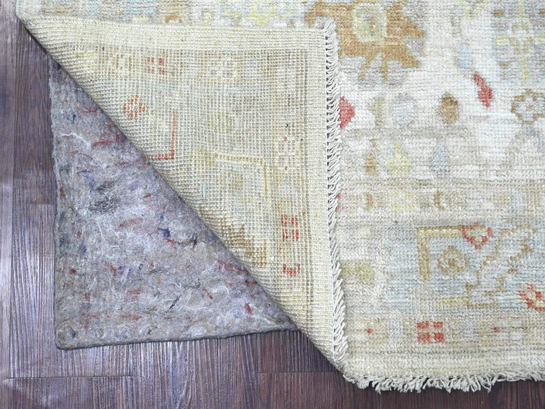 4'0" x 8'3" New Hand Knotted Ivory Wool Runner Oriental Rug - MOA10222302