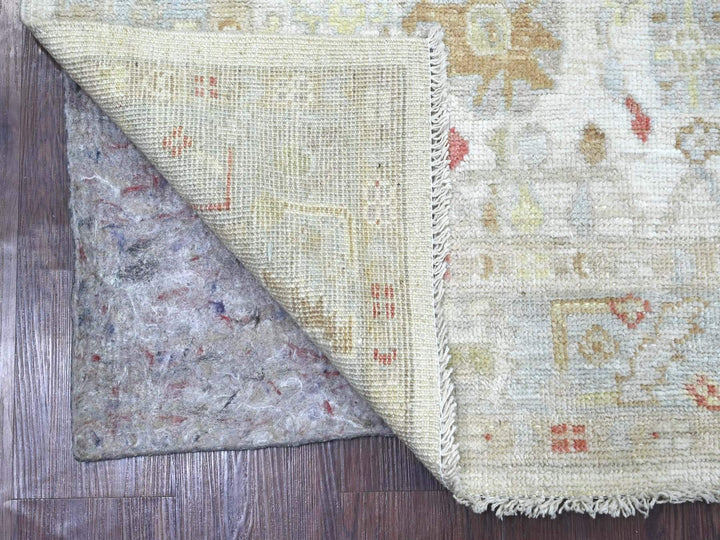 4'0" x 8'3" New Hand Knotted Ivory Wool Runner Oriental Rug - MOA10222302