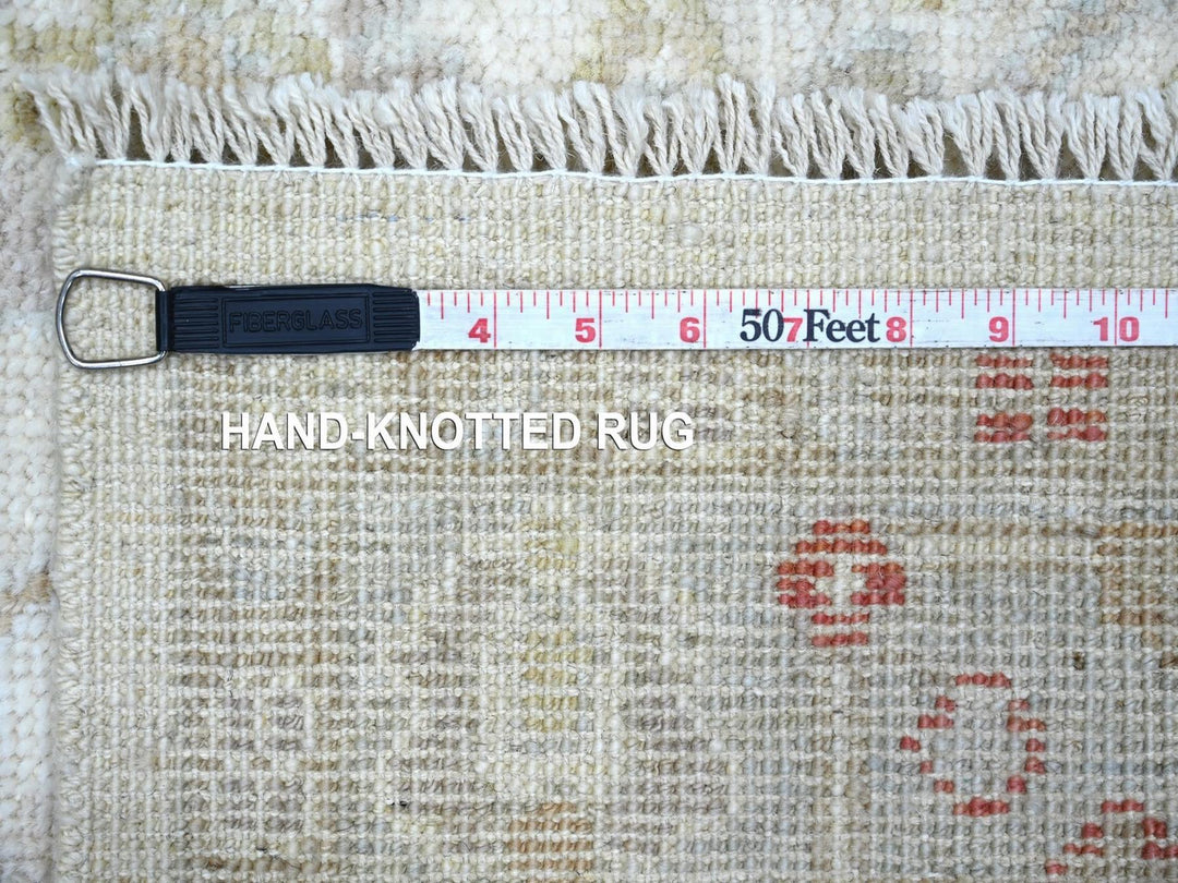 4'0" x 8'3" New Hand Knotted Ivory Wool Runner Oriental Rug - MOA10222302