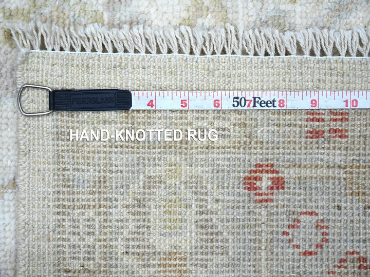 4'0" x 8'3" New Hand Knotted Ivory Wool Runner Oriental Rug - MOA10222302