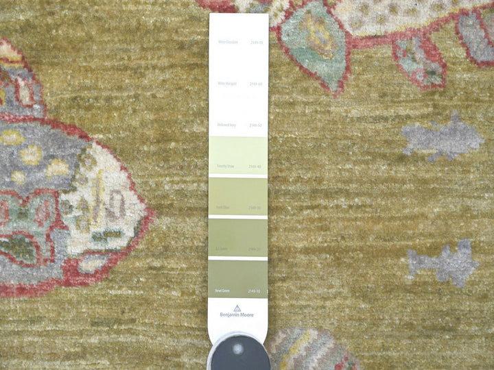 3'2" x 5'1" New Hand Knotted Green Wool Rectangle Oriental Rug - MOA10222304