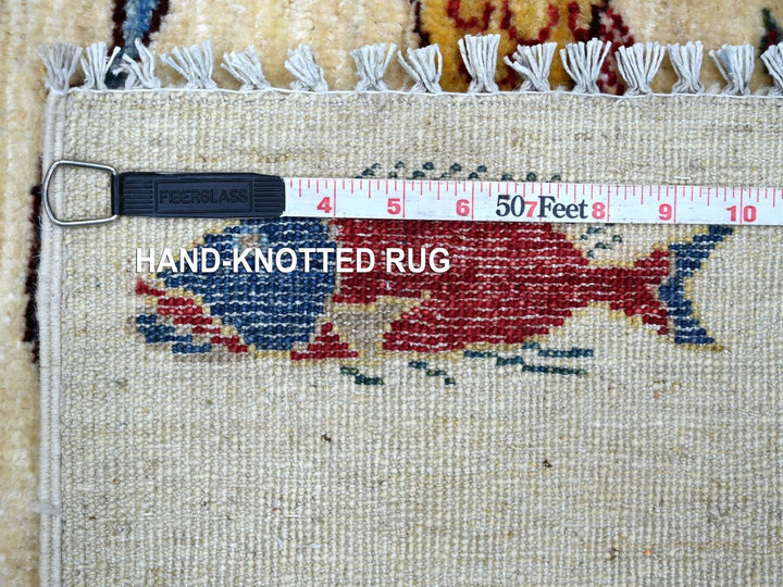 4'1" x 5'10" New Hand Knotted Ivory Wool Rectangle Oriental Rug - MOA10222306