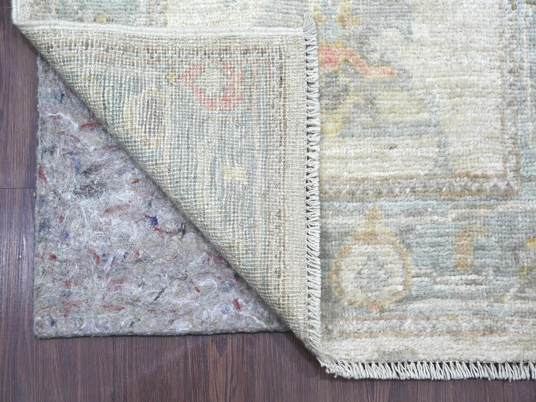 2'8" x 19'2" New Hand Knotted Ivory Wool Runner Oriental Rug - MOA10222307