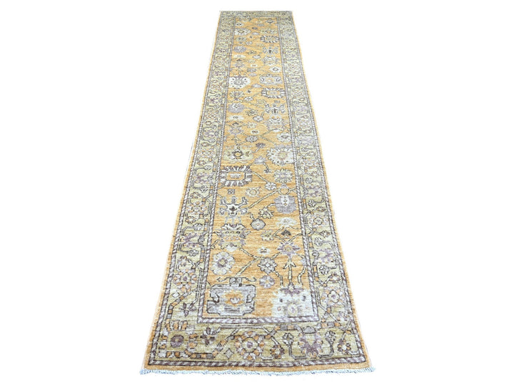 2'8" x 13'5" New Hand Knotted Brown Wool Runner Oriental Rug - MOA10222309