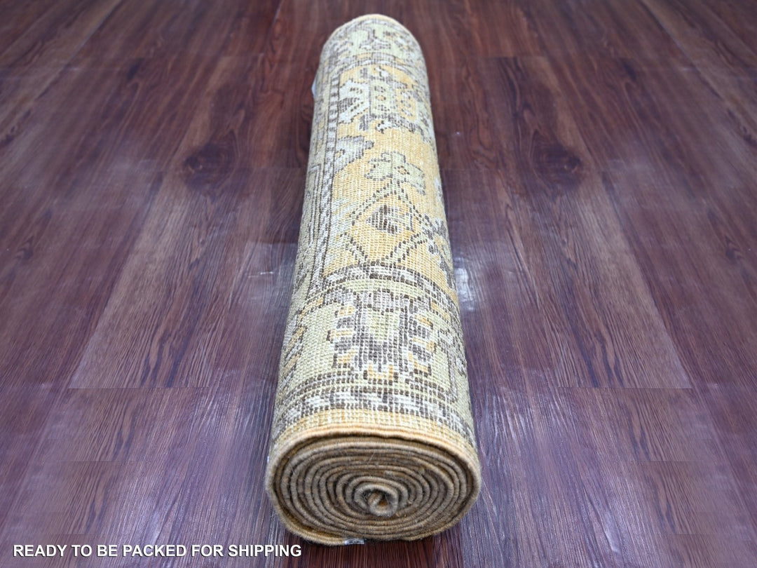 2'8" x 13'5" New Hand Knotted Brown Wool Runner Oriental Rug - MOA10222309