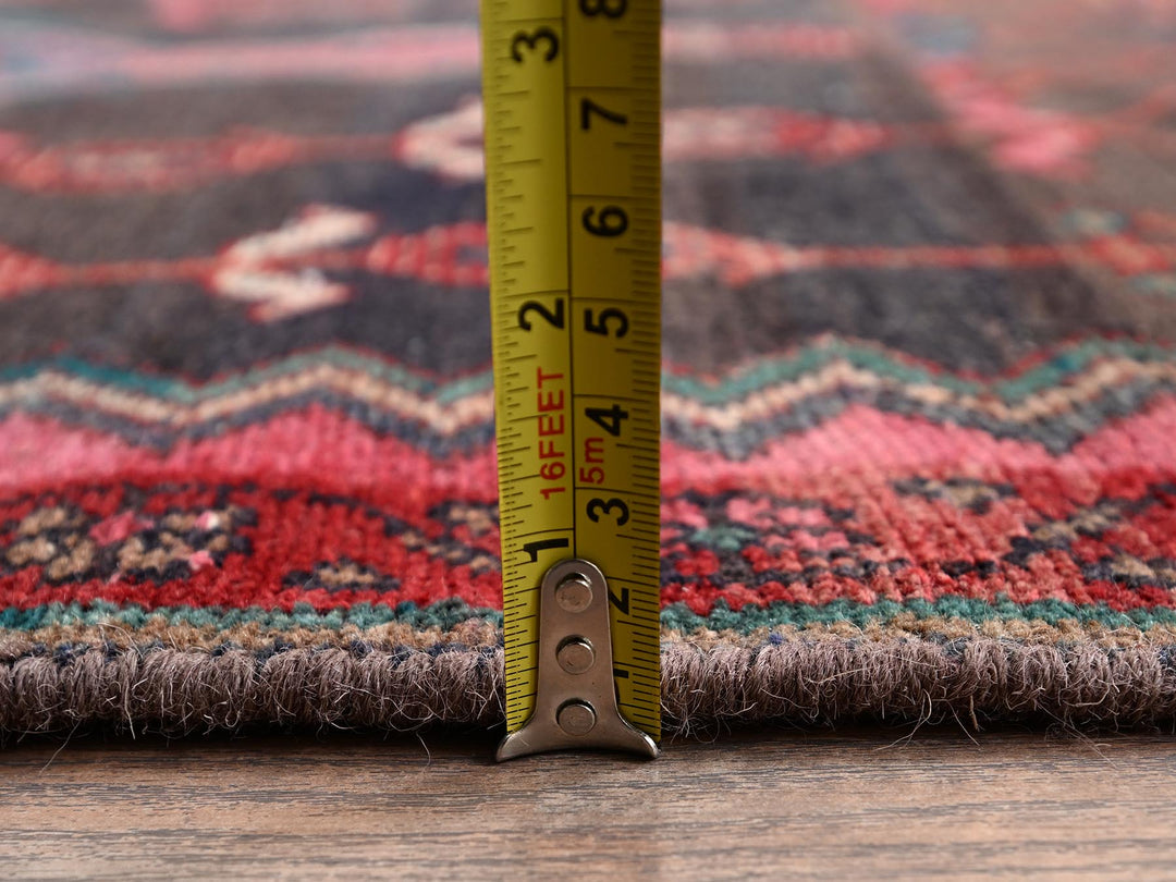 3'1" x 9'2" Vintage Hand Knotted Brown Wool Runner Oriental Rug - MOA1022230