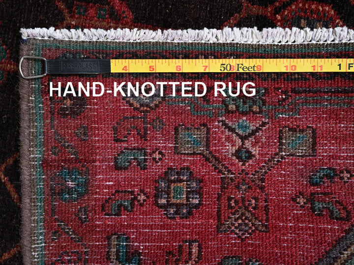 3'1" x 9'2" Vintage Hand Knotted Brown Wool Runner Oriental Rug - MOA1022230
