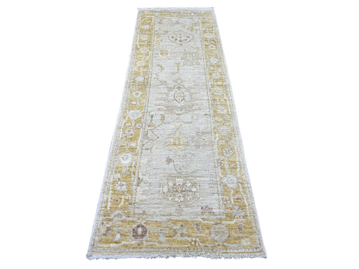 2'8" x 7'10" New Hand Knotted Grey Wool Runner Oriental Rug - MOA10222310