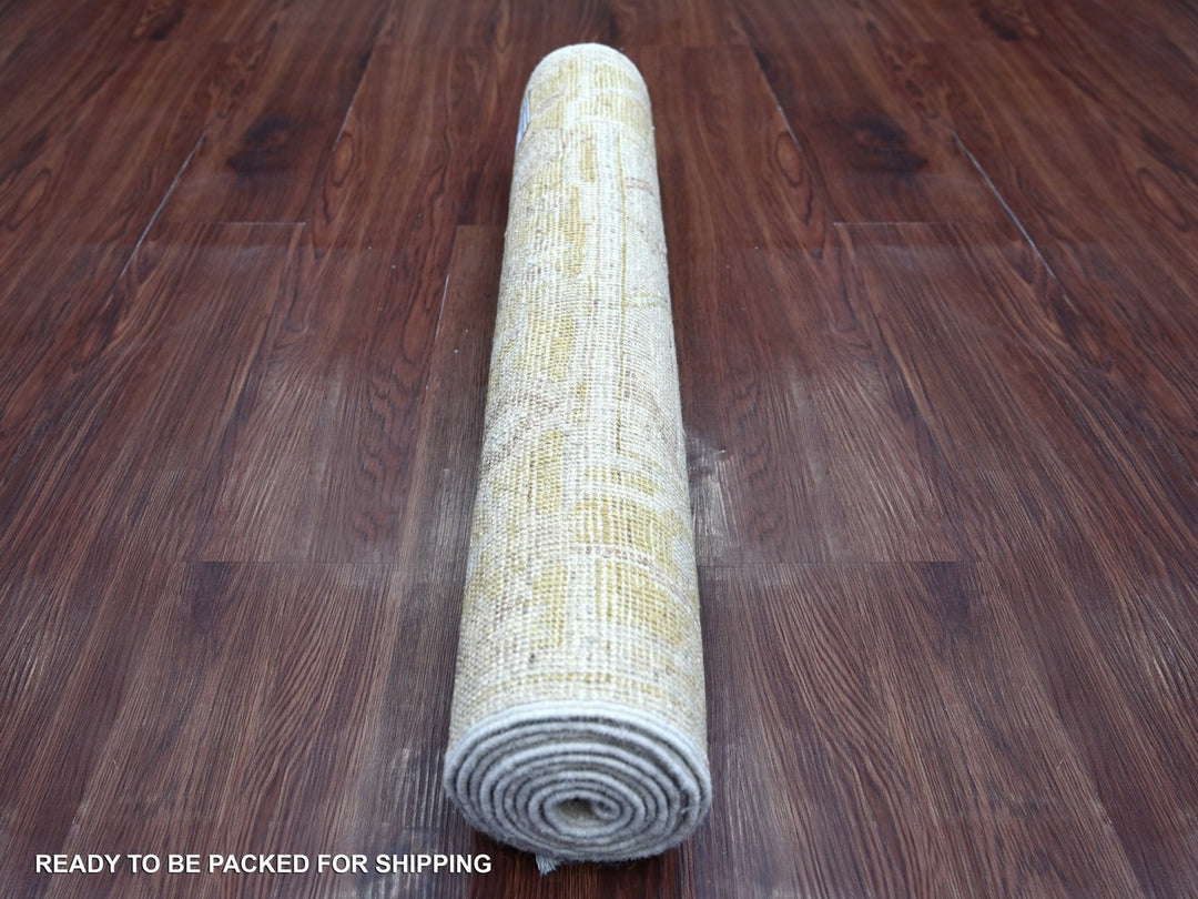 2'8" x 7'10" New Hand Knotted Grey Wool Runner Oriental Rug - MOA10222310
