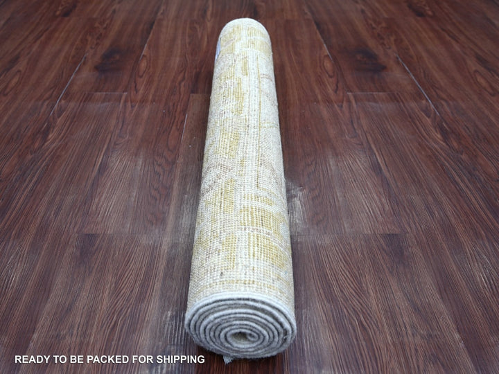 2'8" x 7'10" New Hand Knotted Grey Wool Runner Oriental Rug - MOA10222310