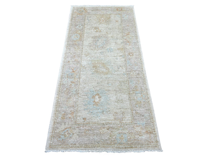 2'11" x 6'0" New Hand Knotted Grey Wool Runner Oriental Rug - MOA10222311