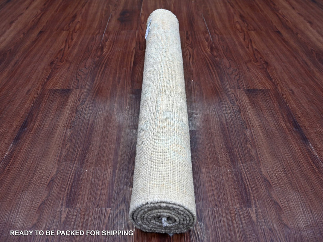 2'11" x 6'0" New Hand Knotted Grey Wool Runner Oriental Rug - MOA10222311