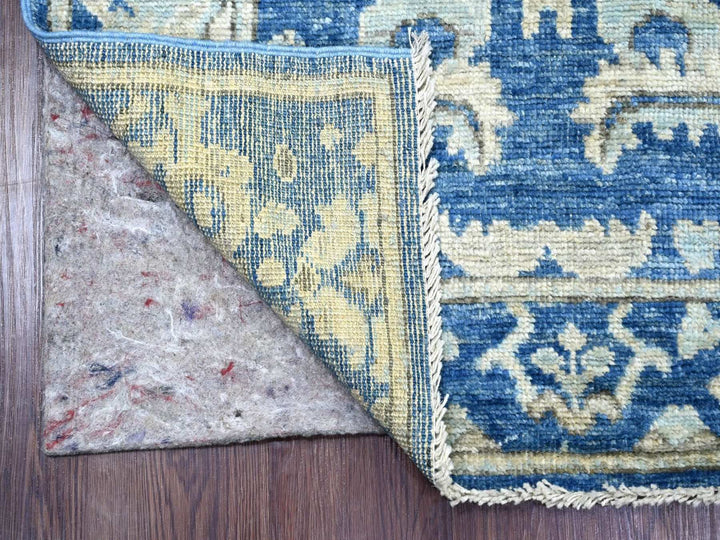2'11" x 9'0" New Hand Knotted Blue Wool Runner Oriental Rug - MOA10222312