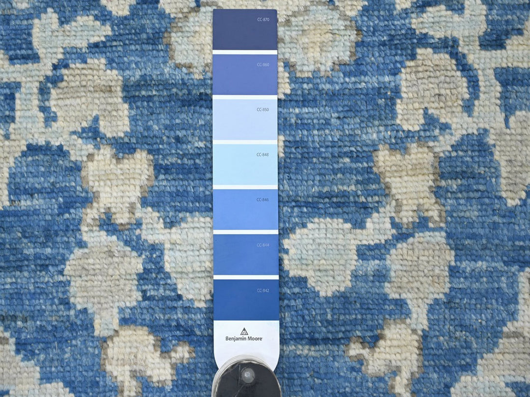 2'11" x 9'0" New Hand Knotted Blue Wool Runner Oriental Rug - MOA10222312