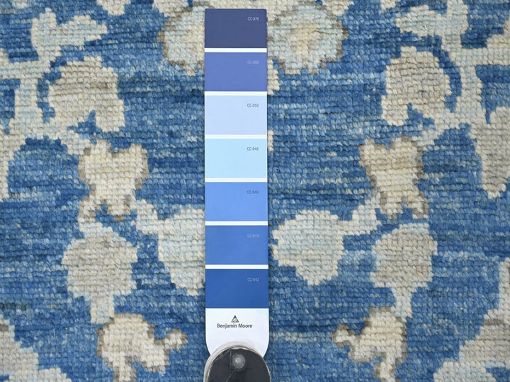 2'11" x 9'0" New Hand Knotted Blue Wool Runner Oriental Rug - MOA10222312