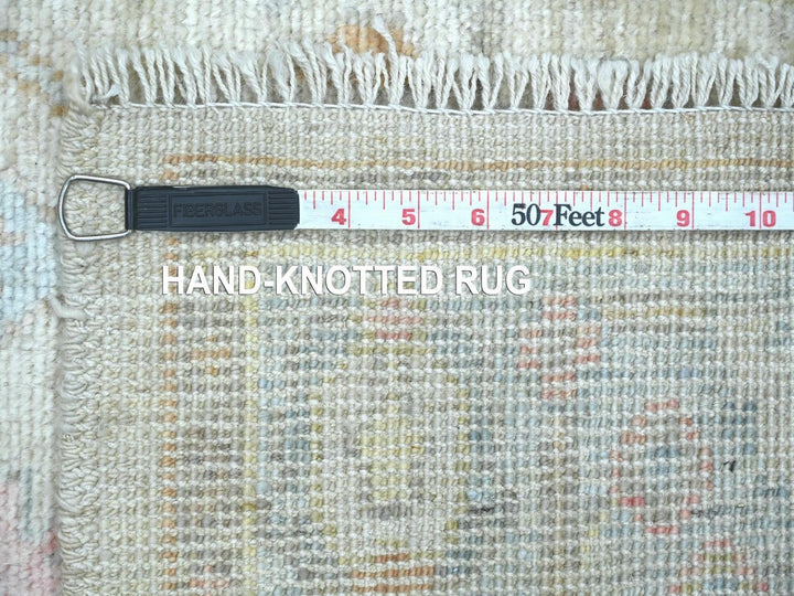 2'9" x 15'7" New Hand Knotted Ivory Wool Runner Oriental Rug - MOA10222313