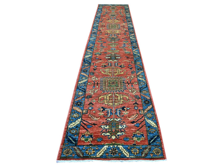 3'1" x 15'4" New Hand Knotted Orange Wool Runner Oriental Rug - MOA10222318