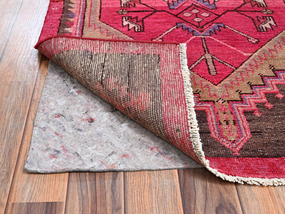 2'10" x 8'9" Vintage Hand Knotted Brown Wool Runner Oriental Rug - MOA1022231