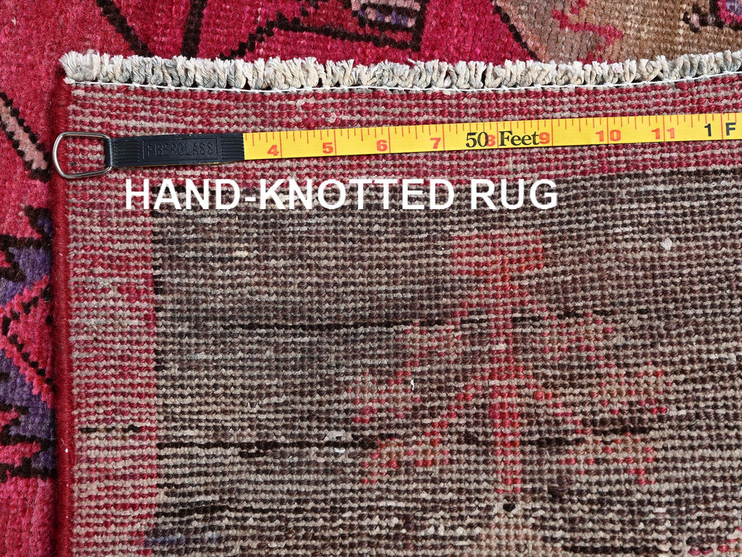 2'10" x 8'9" Vintage Hand Knotted Brown Wool Runner Oriental Rug - MOA1022231