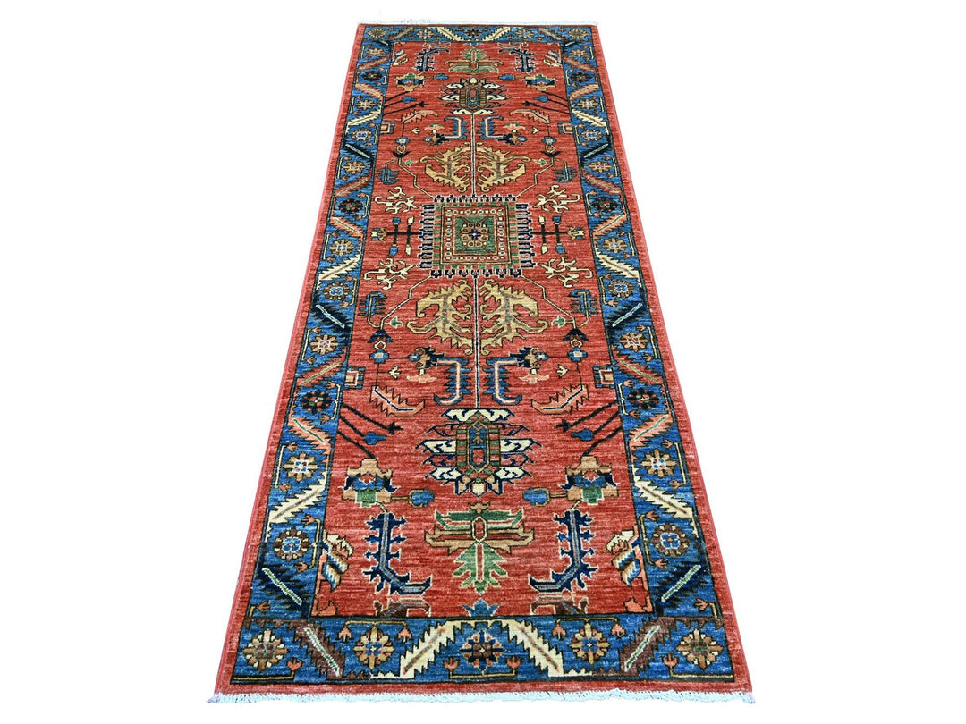 3'0" x 7'7" New Hand Knotted Orange Wool Runner Oriental Rug - MOA10222320