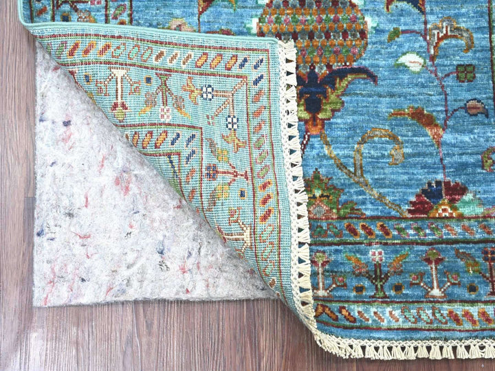 2'9" x 4'0" New Hand Knotted Blue Wool Rectangle Oriental Rug - MOA10222325
